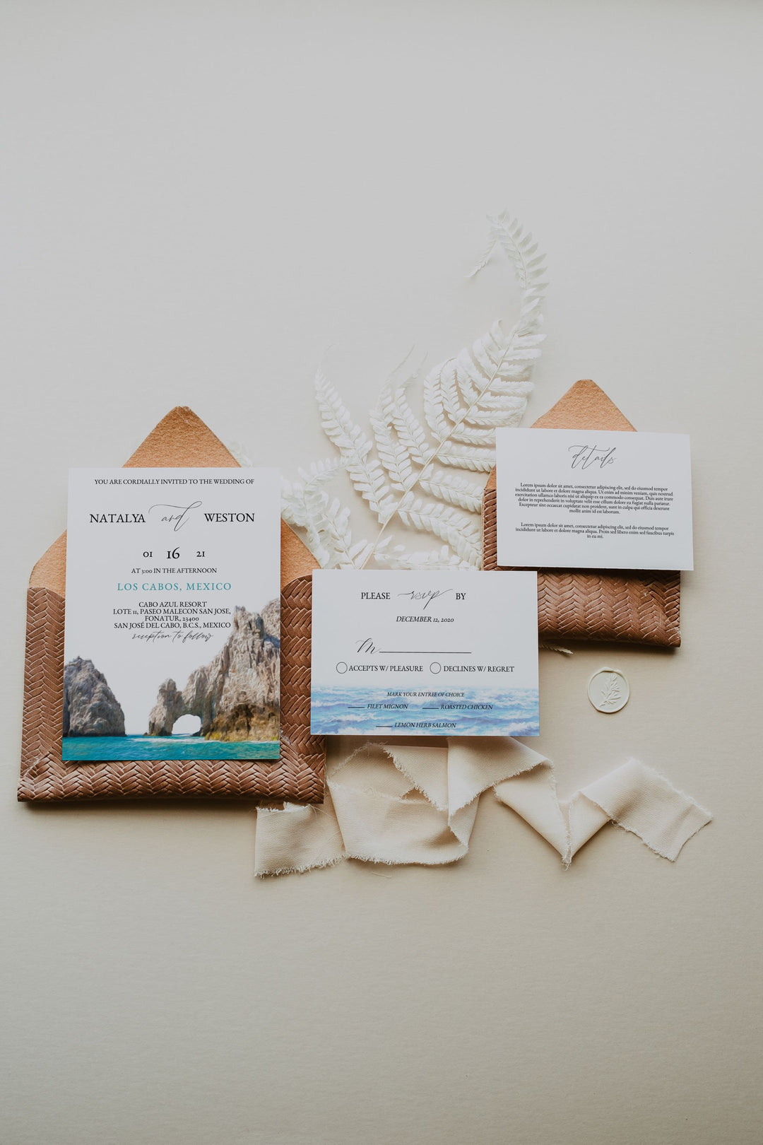 Los Cabos Destination Wedding Invitation - Mexico Destination Wedding Invitation Suite - Cabo Mexico Wedding Invitation - Los Cabos Eloped