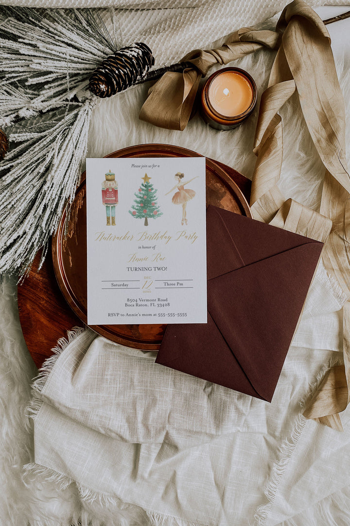 Nutcracker Birthday Party Invitation - Girls Christmas Birthday Party Invitation - The Nutcracker Birthday Invitation - Christmas Birthday