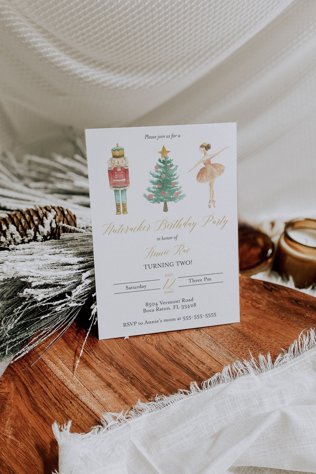 Nutcracker Birthday Party Invitation - Girls Christmas Birthday Party Invitation - The Nutcracker Birthday Invitation - Christmas Birthday
