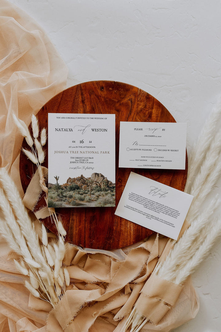 Joshua Tree Wedding Invitation - Joshua Tree Destination Wedding Invitation - Desert Wedding Invitation Suite - California Desert Wedding