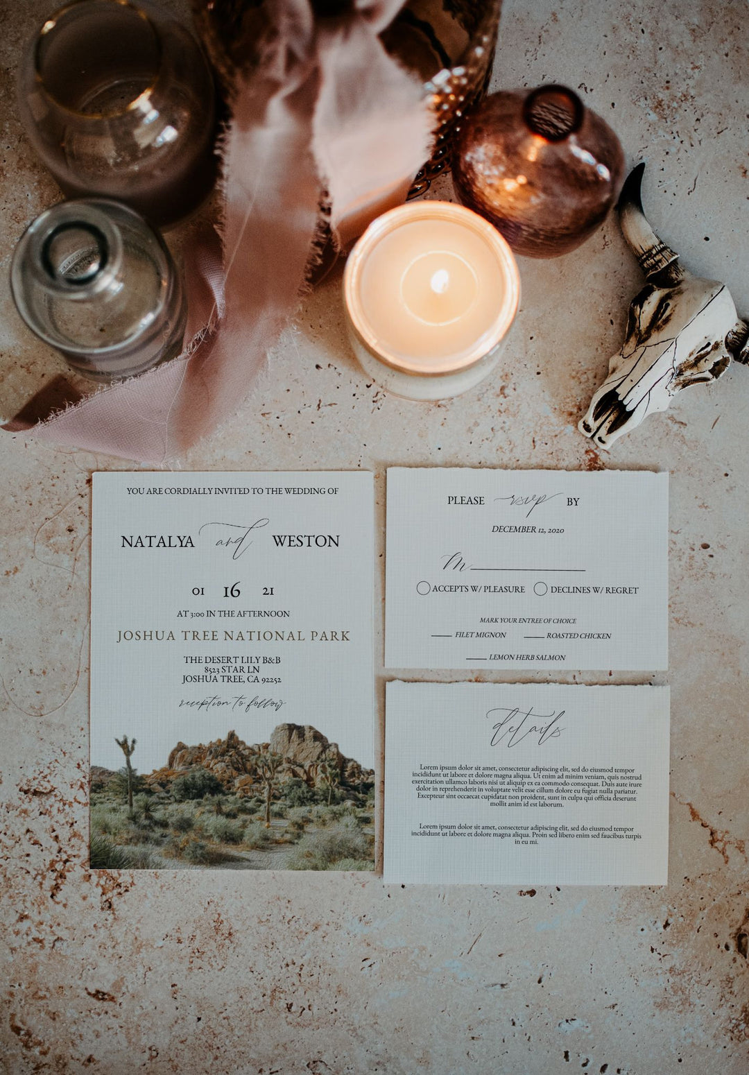 Joshua Tree Wedding Invitation - Joshua Tree Destination Wedding Invitation - Desert Wedding Invitation Suite - California Desert Wedding