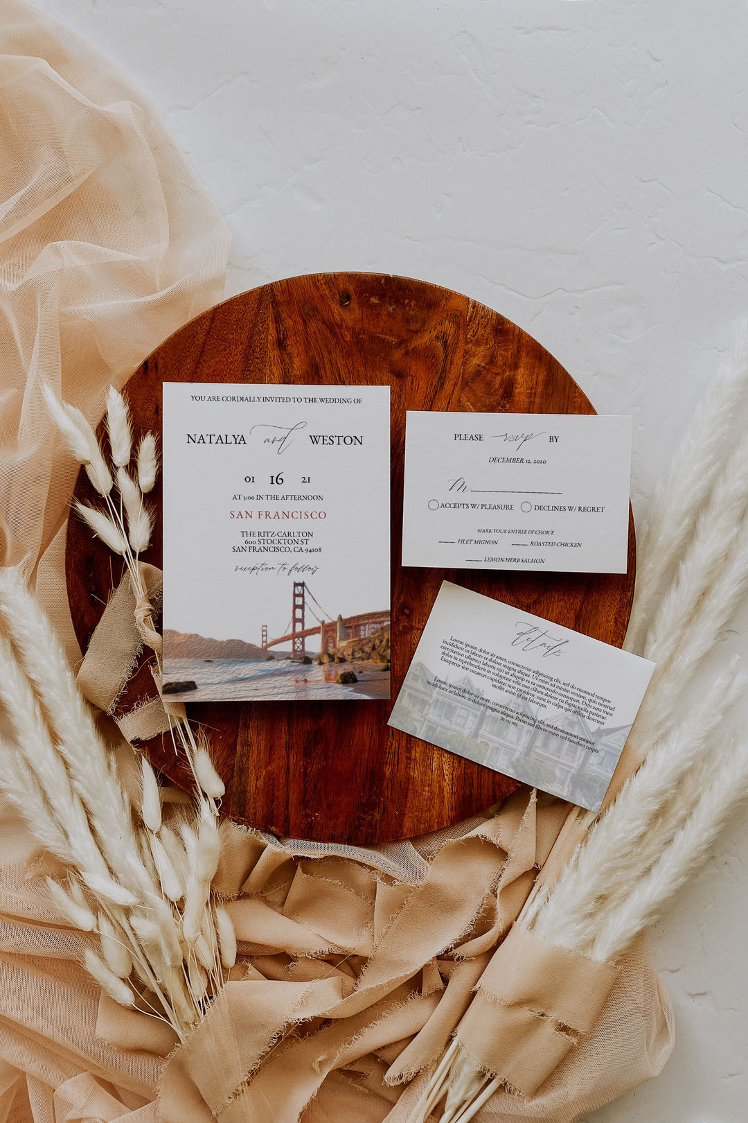 San Francisco Wedding Invitation - Golden Gate Bridge Wedding Invitation - San Francisco Destination Wedding Invitation Suite - Bay Area