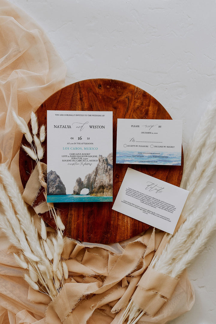 Los Cabos Destination Wedding Invitation - Mexico Destination Wedding Invitation Suite - Cabo Mexico Wedding Invitation - Los Cabos Eloped