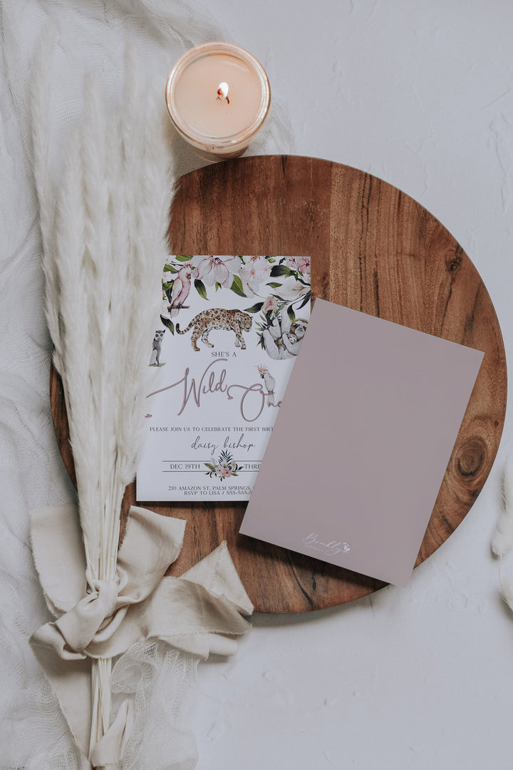 Pampas 5x7 Double Mockup - Double Sided 5x7 Invitation - Boho Double Pampas Invitation Mockup - 5x7 Invitation Smart Object Mockup - 5x7 PSD