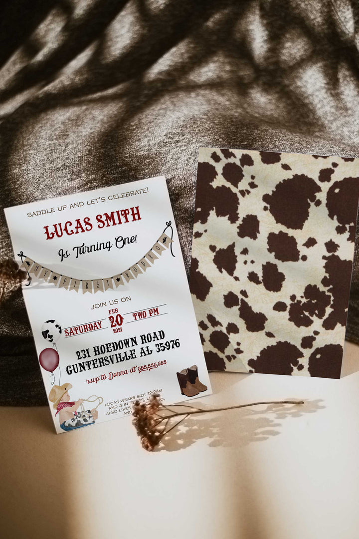 My First Rodeo Birthday Invitation - Cowboy Birthday Invitation - Western Birthday Invitation - This Actually is My First Rodeo Birthday Inv