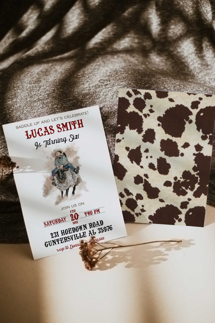 Bull Riding Birthday Invitation - Rodeo Birthday Invitation - Western Birthday Invitation - Cowboy Birthday Invitation - Cowboy Invitation
