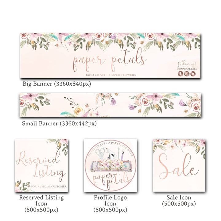Cricut Crafter Etsy Shop Banner - Craft Business Etsy Shop Kit - Craft Business Logo and Banner - Etsy Shop Kit Bundle - Crafty Etsy Shop