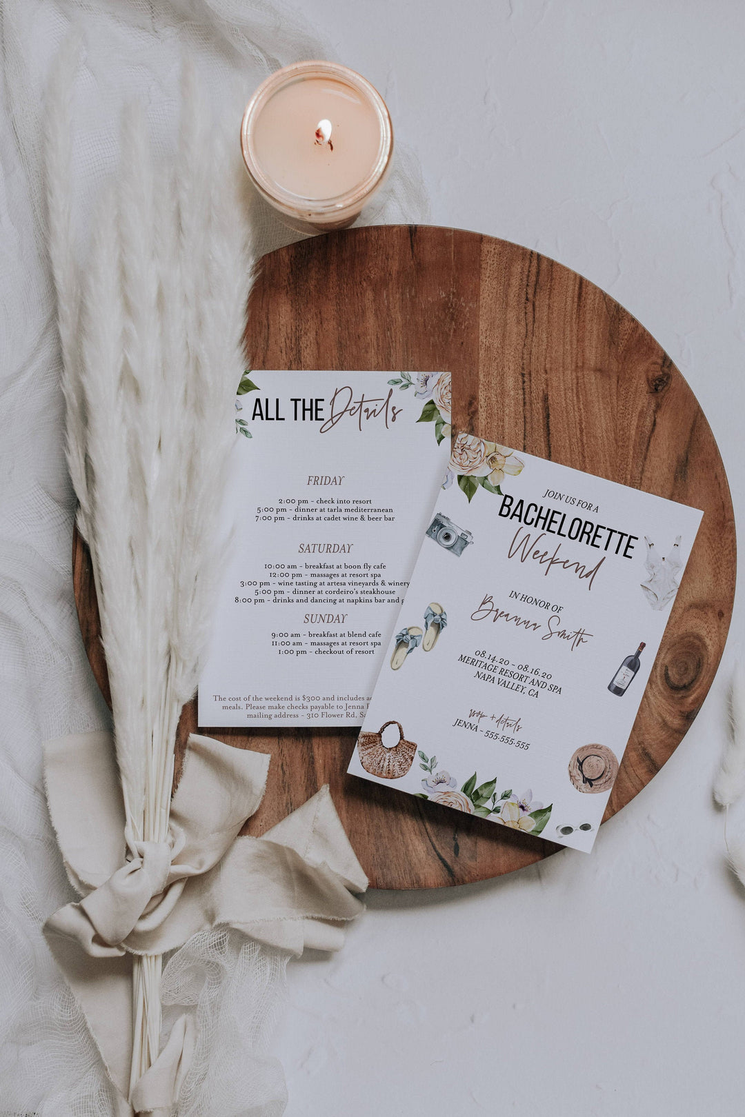 Bachelerotte Weekend Invitation Template - Winery Bachelorette Party Invitation - Bachelorette Weekend Itinerary - Bachelorette Ideas