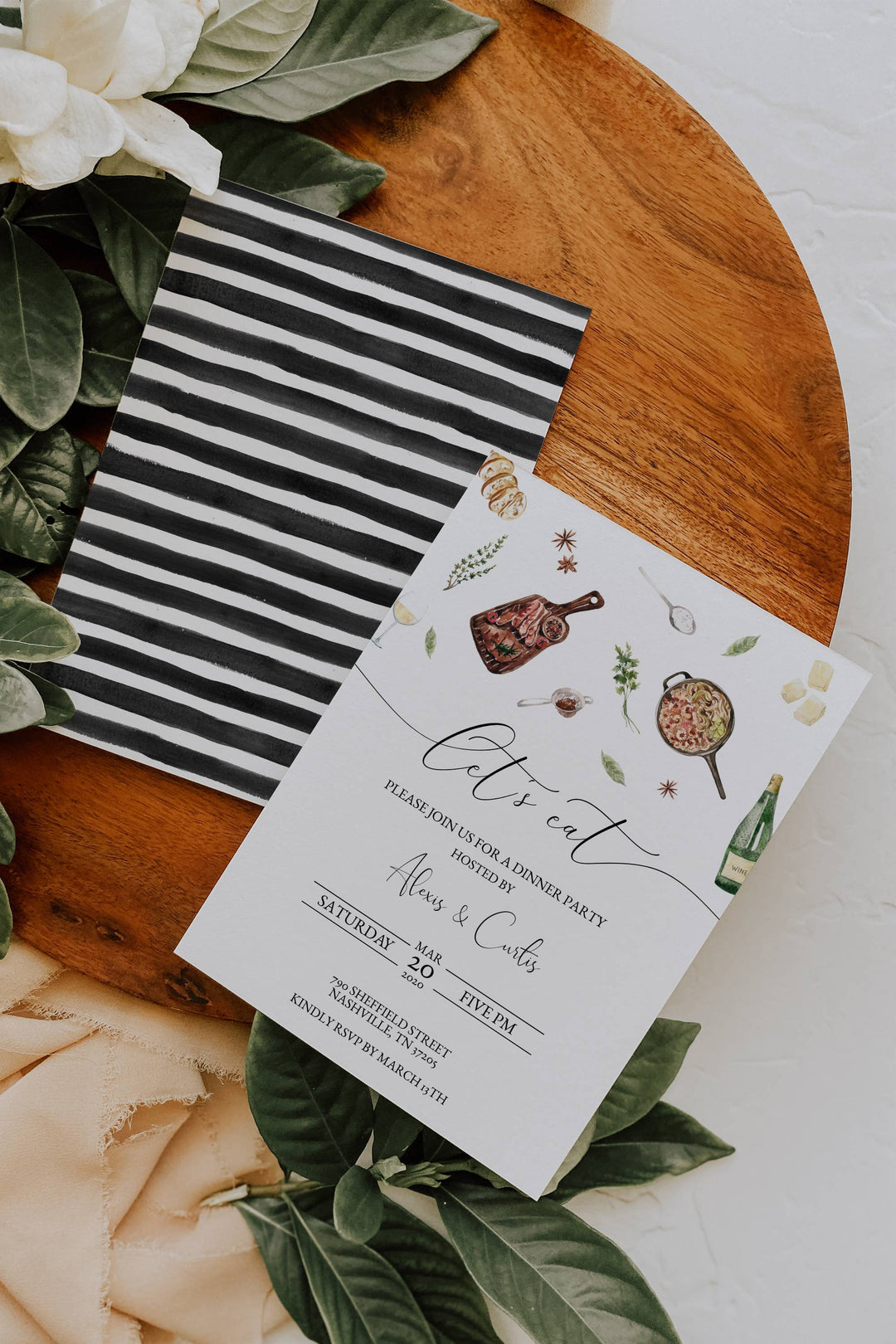 Dinner Party Invitation - Classy Dinner Party Invitation - Rehearsal Dinner Invitation - Birthday Dinner Invitation - Family Dinner Invite