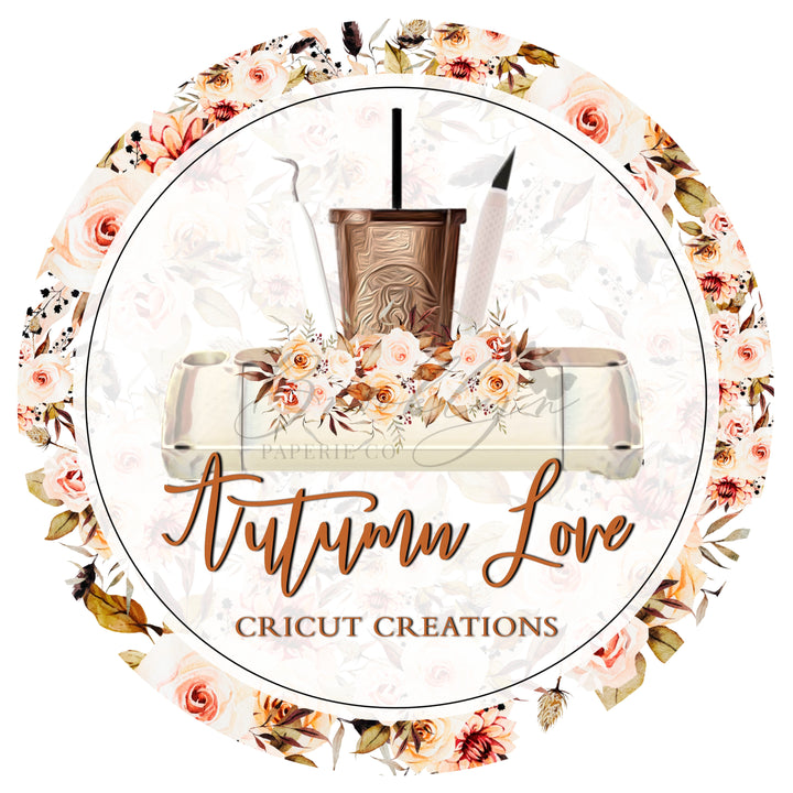 Floral Cricut Crafter Logo - Cricut Crafter Logo - Fall Inspired Crafter Logo - Craft Business Logo Floral - Tumbler Craft Business Logo