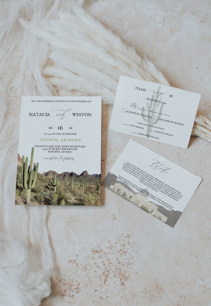 Clean Invitation Suite Mockup - Boho Invitation Suite Mockup - Simple Invitation Mockup - Wedding Invitation Suite Mockup - Baby Shower Mock