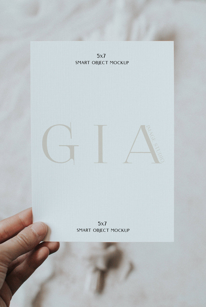 Hand Held Invitation Mockup - 5x7 Invitation Mockup - Boho Invitation Mockup - Minimalist Invitation Mockup - Modern Wedding Invite Mockup