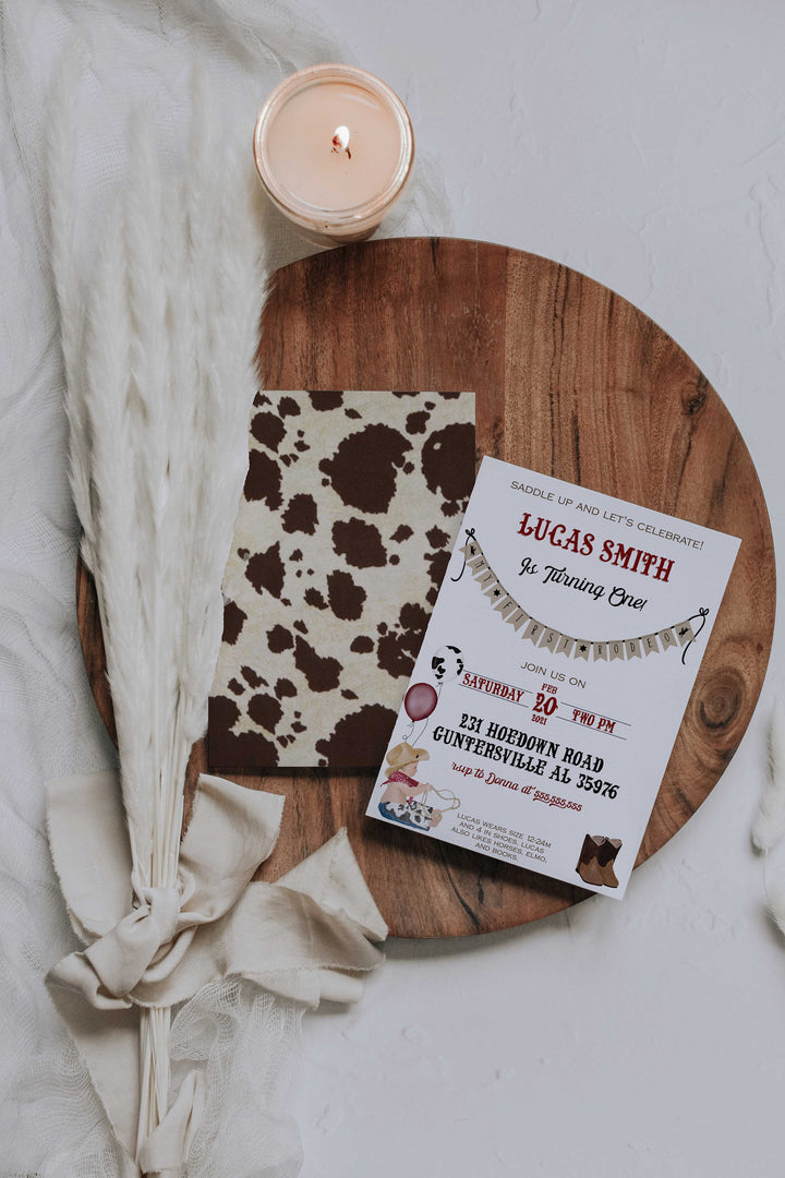 My First Rodeo Birthday Invitation - Cowboy Birthday Invitation - Western Birthday Invitation - This Actually is My First Rodeo Birthday Inv