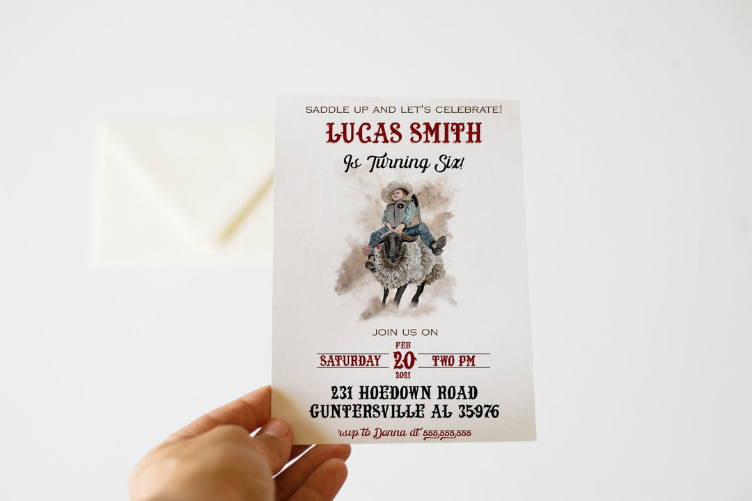 Bull Riding Birthday Invitation - Rodeo Birthday Invitation - Western Birthday Invitation - Cowboy Birthday Invitation - Cowboy Invitation
