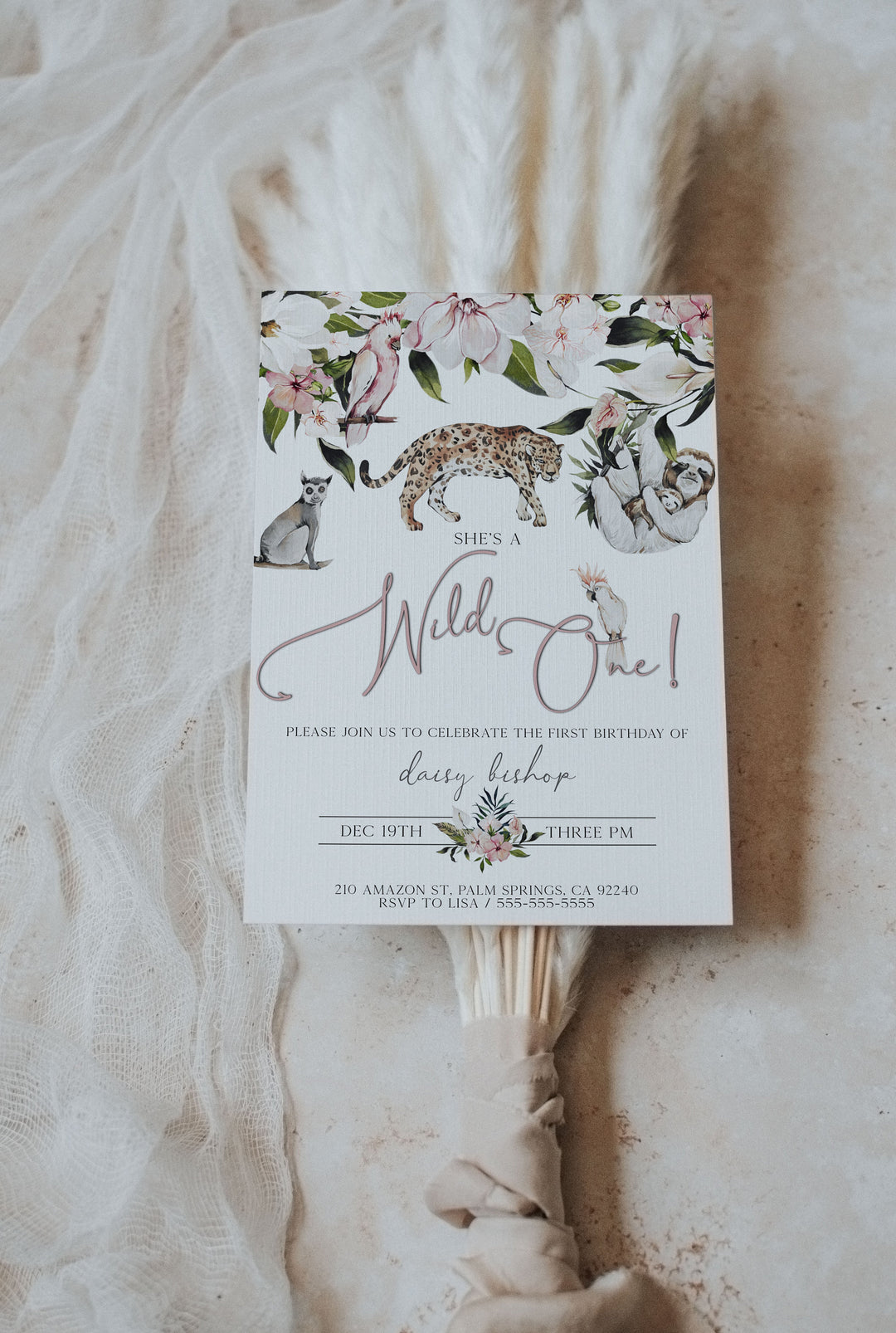 5x7 Invitation Mockup - Clean Simple Card Mockup - Simple Boho Invitation Mockup - Modern Boho Mockup - Realistic Card Mockup - Styled Mocku