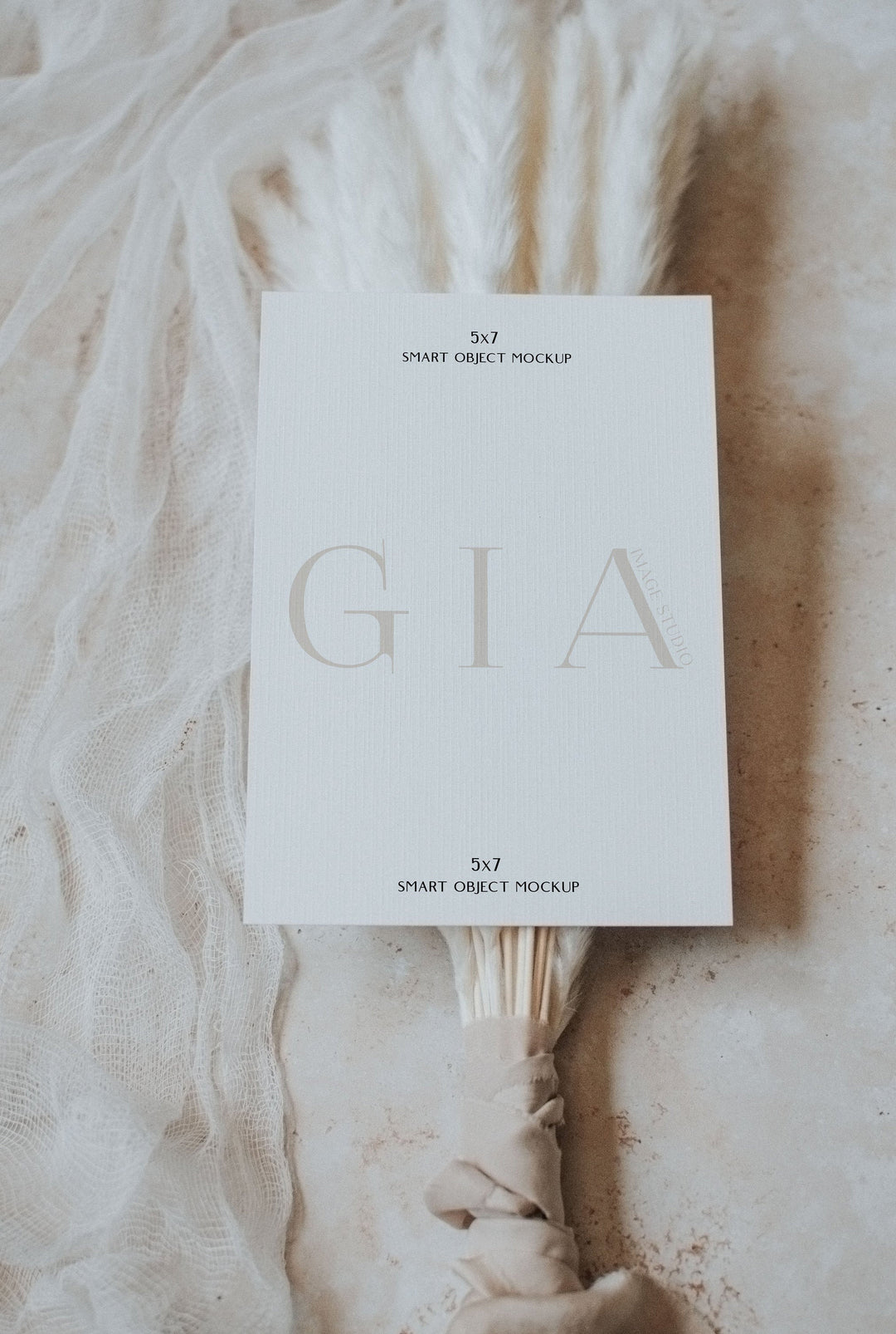 5x7 Invitation Mockup - Clean Simple Card Mockup - Simple Boho Invitation Mockup - Modern Boho Mockup - Realistic Card Mockup - Styled Mocku