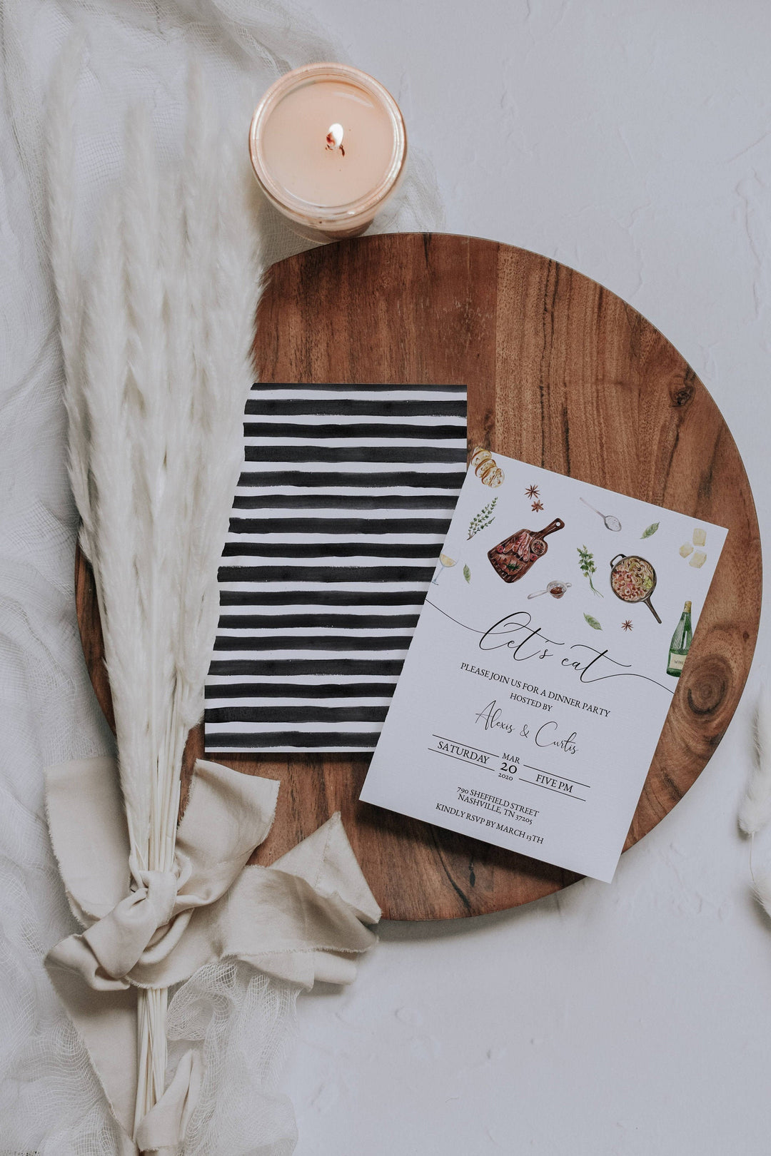 Dinner Party Invitation - Classy Dinner Party Invitation - Rehearsal Dinner Invitation - Birthday Dinner Invitation - Family Dinner Invite