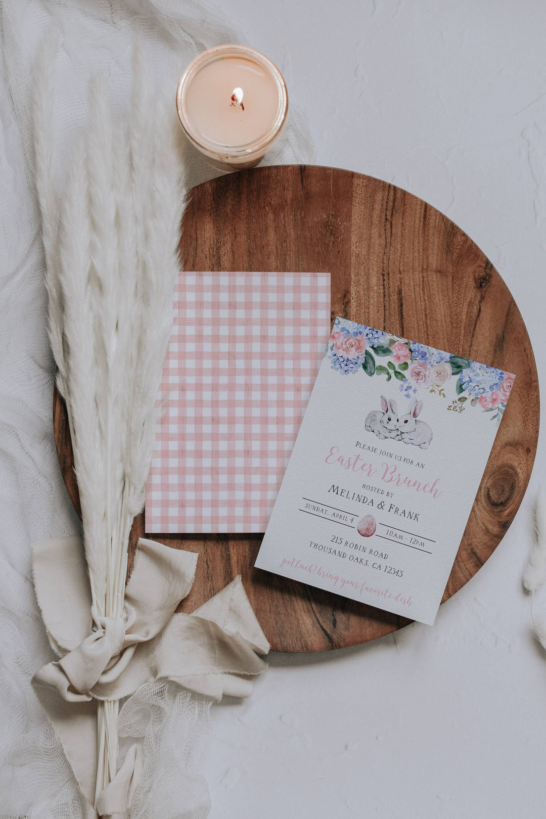 Girly Easter Brunch Invitations - Girls Brunch Invitation - Pink Easter Brunch Invitation - Girls Easter Birthday Invitation - Easter Dinner
