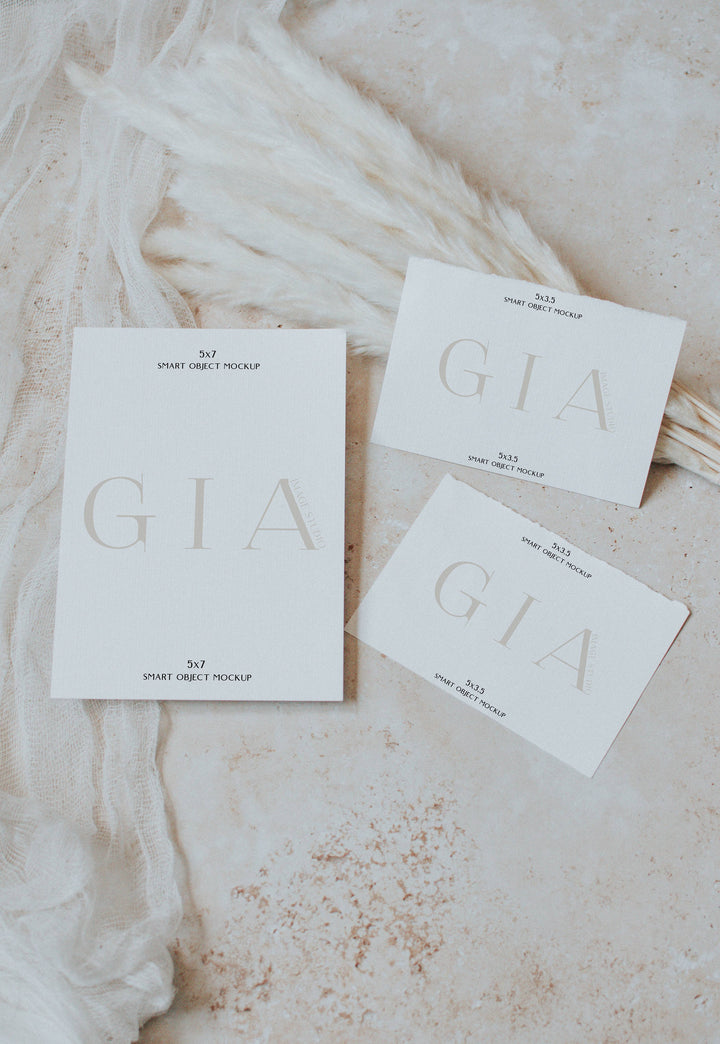 Clean Invitation Suite Mockup - Boho Invitation Suite Mockup - Simple Invitation Mockup - Wedding Invitation Suite Mockup - Baby Shower Mock