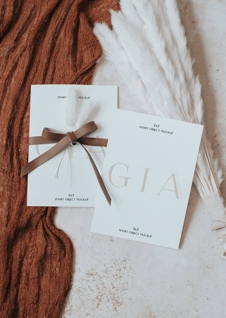 Double 5x7 Mockup - Double Sided Invitation Mockup - 5x7 Invitation Mockup - Double Sided Invitation Mockup - Two 5x7 Invitation Mockup