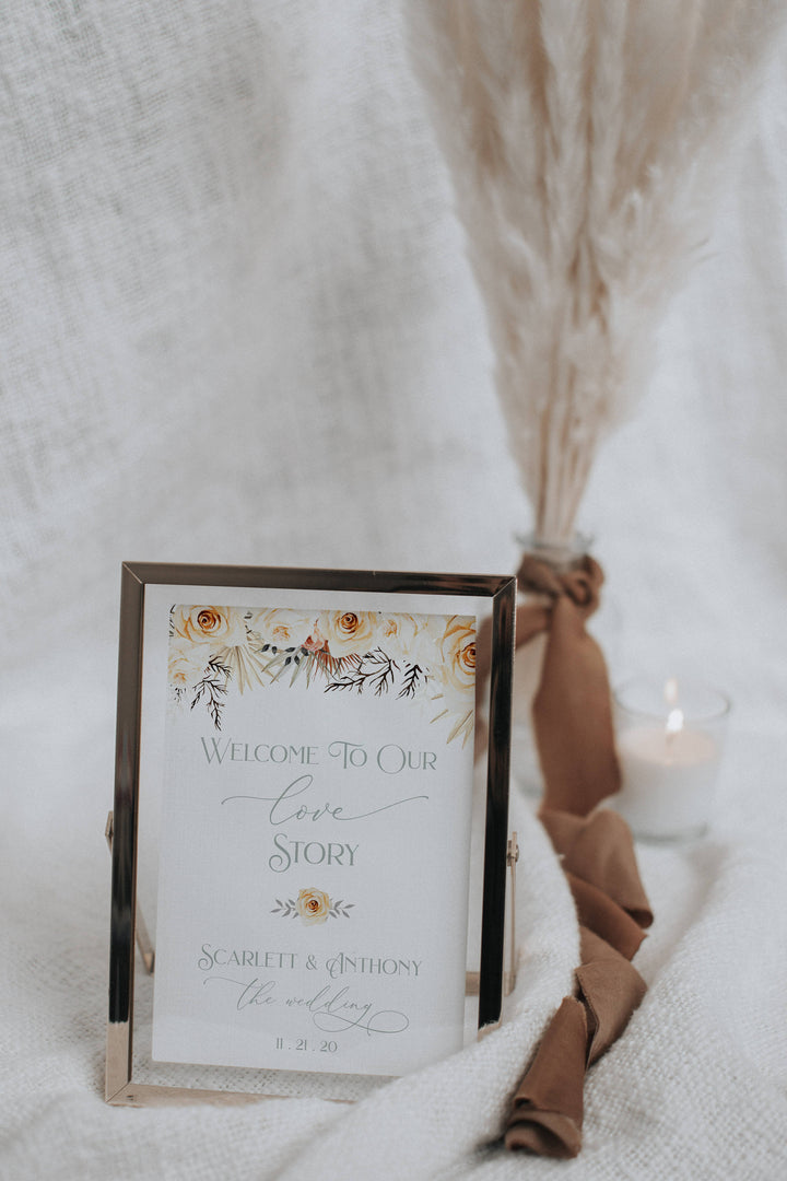 Wedding Sign Mockup - 5x7 Sign Mockup - Framed Sign Mockup - Framed Picture Mockup - Boho Frame Mockup - Invitation Mockup - Wedding Mockup