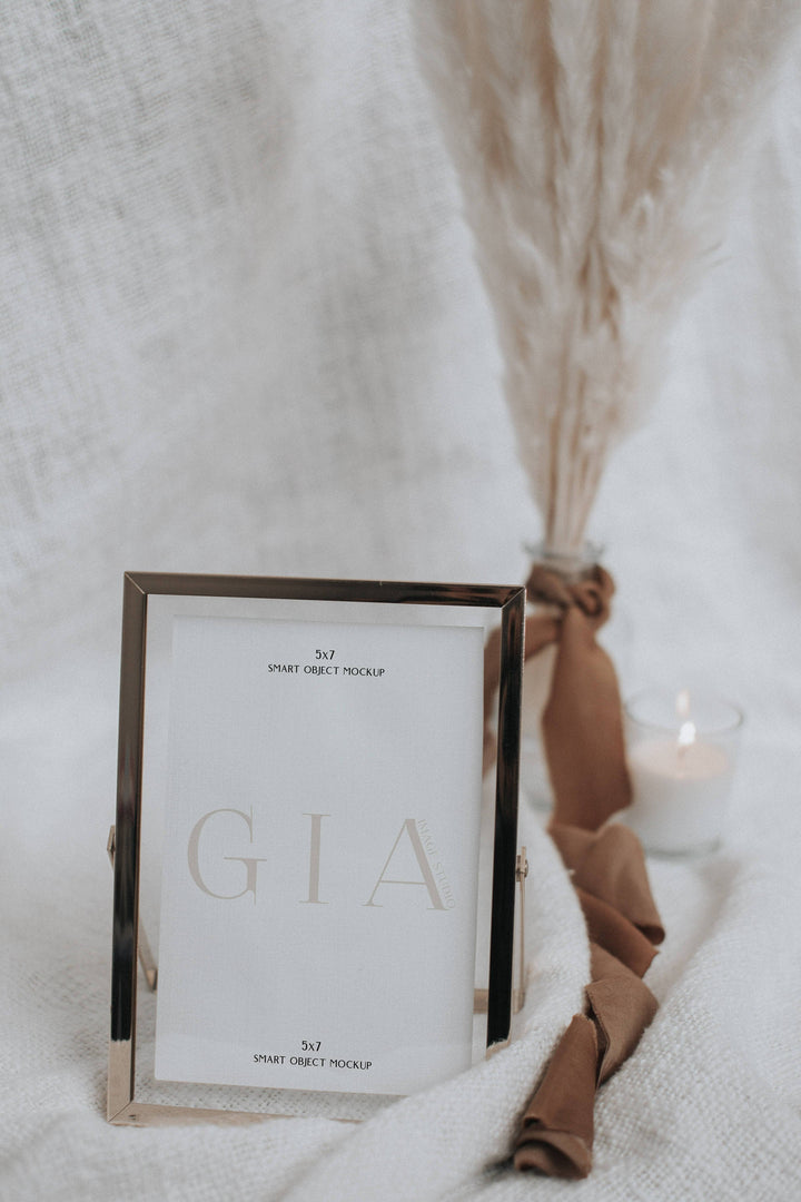 Wedding Sign Mockup - 5x7 Sign Mockup - Framed Sign Mockup - Framed Picture Mockup - Boho Frame Mockup - Invitation Mockup - Wedding Mockup