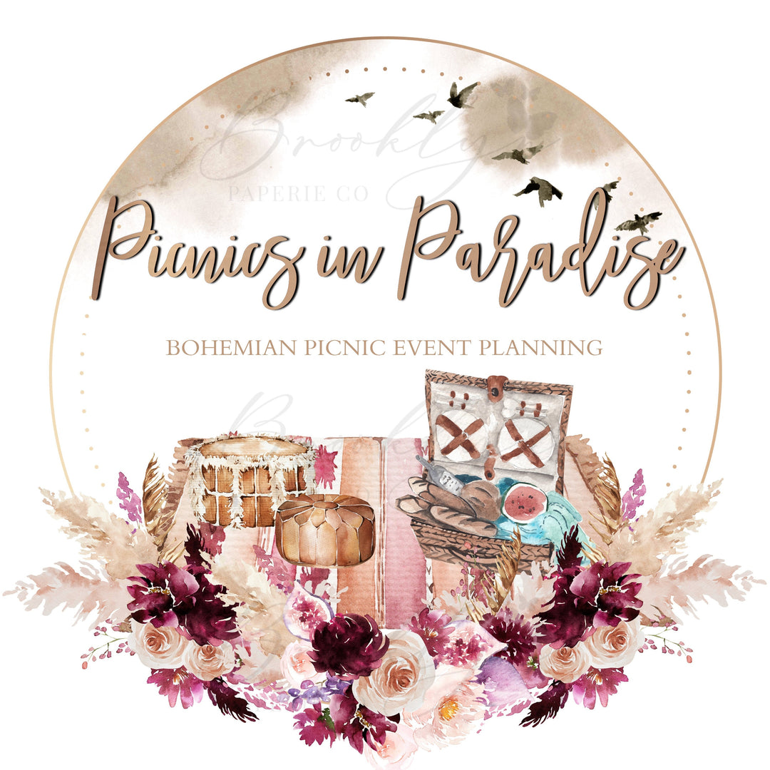 Boho Picnic Business Logo - Picnic Logo - Charcuterie Business Logo - Charcuterie Picnic Logo - Catering Business Logo - Party Planner Logo