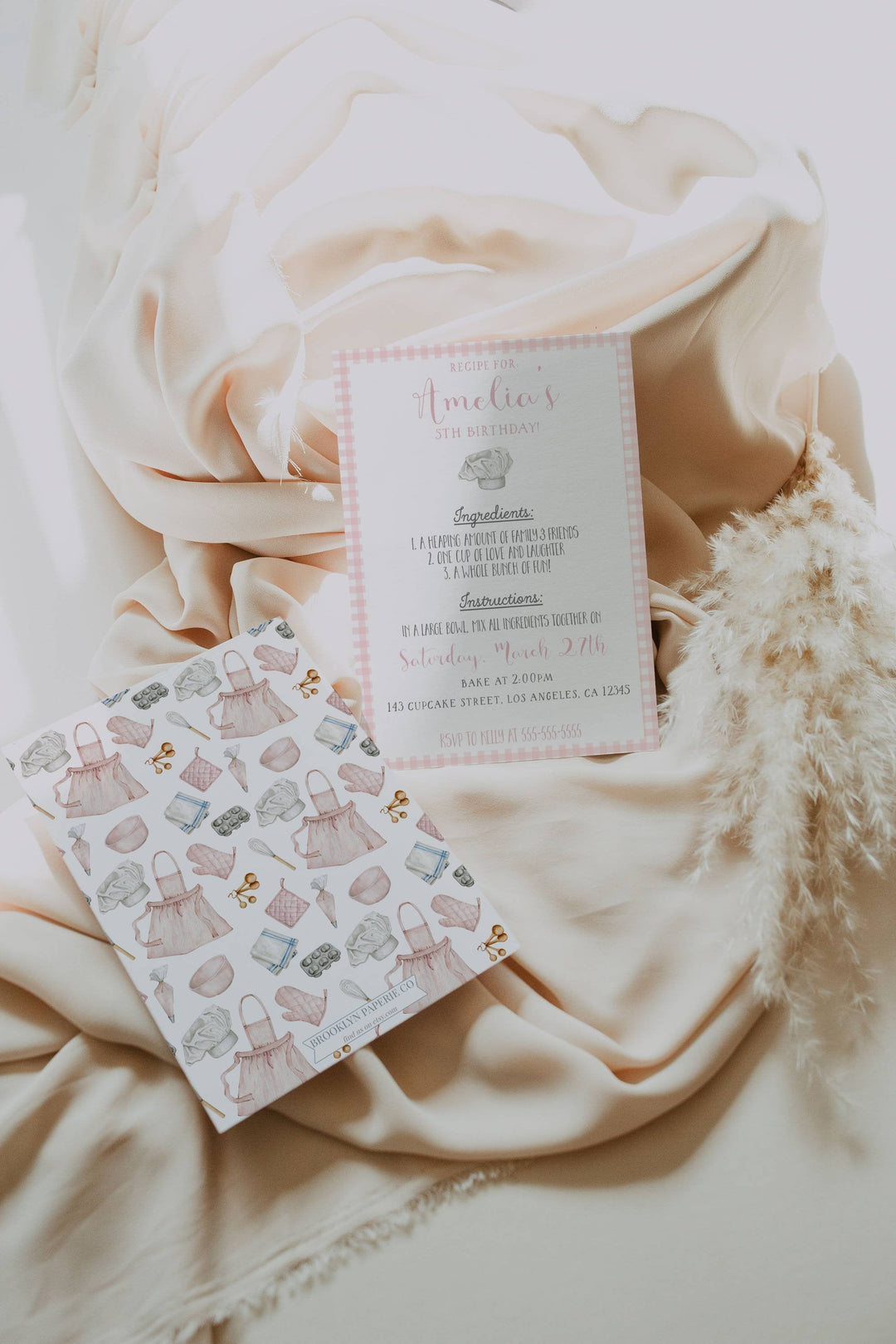 Baking Party Invitation - Baking Birthday Theme Invite - Cake Decorating Party Invite - Cupcake Birthday Invitation - Bakery Birthday Invite