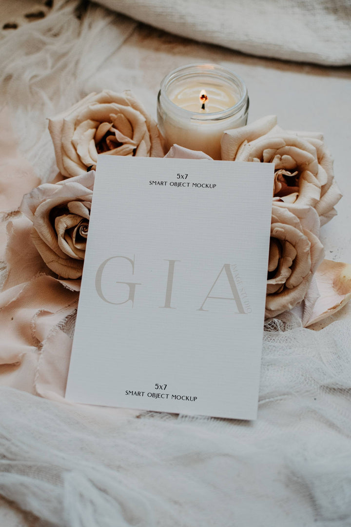 Romantic Invitation Mockup - Wedding Invitation Mockup - Boho Invitation Mockup - 5x7 Invitation Mockup - Invitation Stock Photography - A4