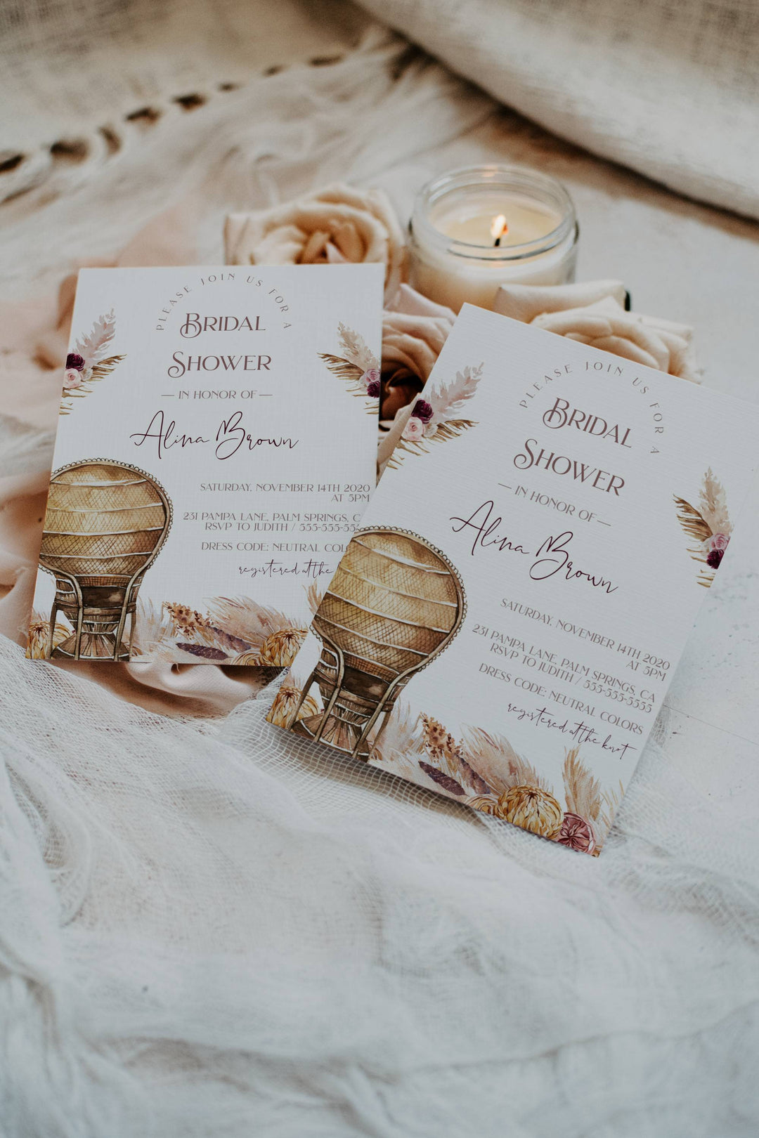 Double 5x7 Mockup - Double Sided Invitation Mockup - Double Invitation Mockup - Wedding Invitation Mockup - Back Side Invitation Mockup - A4