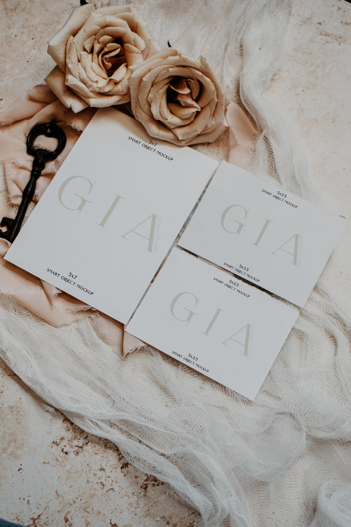 Invitation Suite Mockup - 5x7 Invitation Mockup - Wedding Invitation Suite Mockup - Boho Suite Mockup - Baby Shower Mockup - PSD Mockup - A4