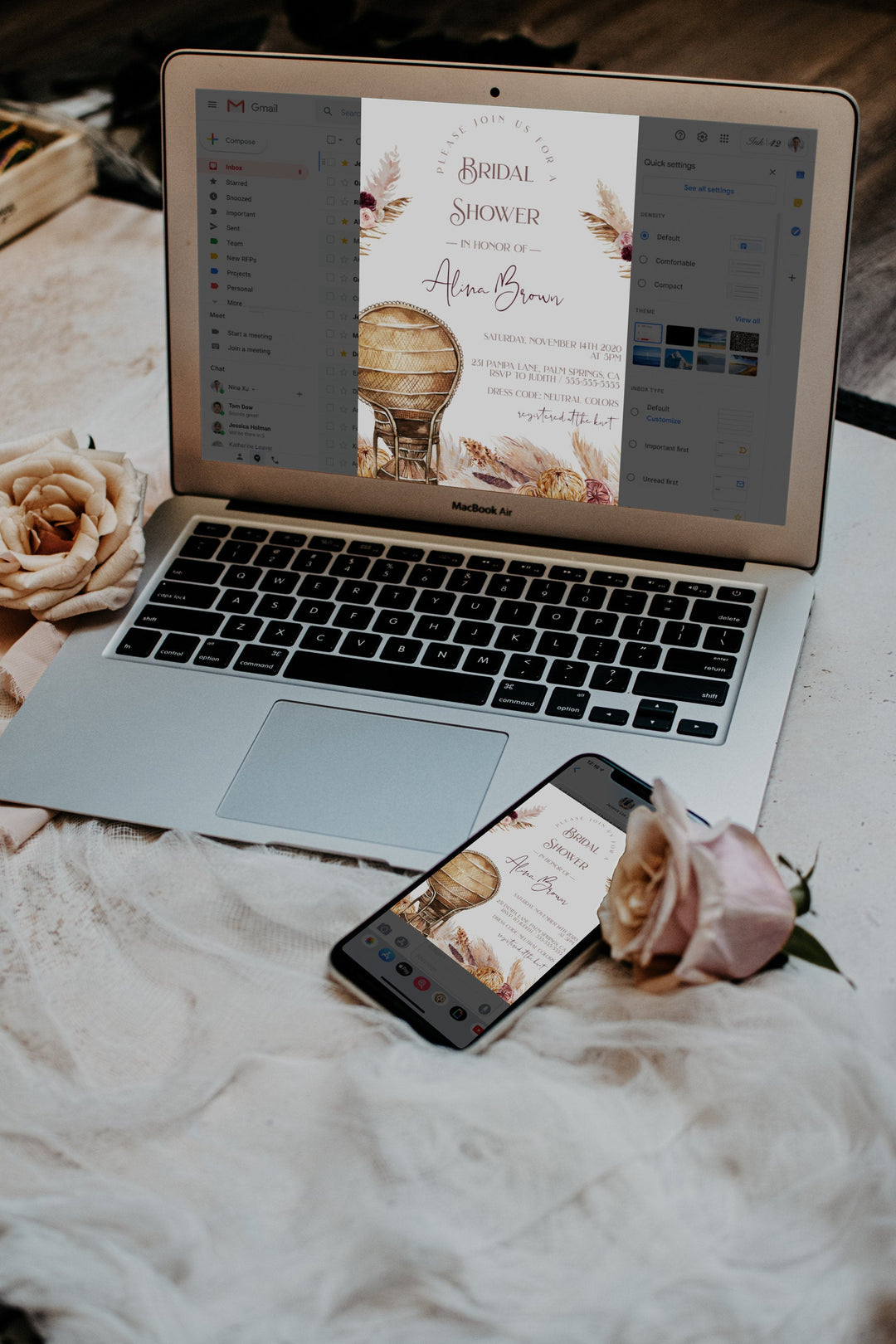 Laptop Smart Phone Mockup - Social Media Mockup - Laptop Screen Mockup - iPhone Screen Mockup - Technology Mockup - Computer Mockup - A4