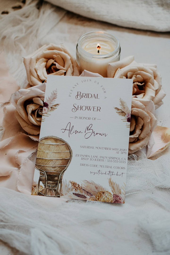 Romantic Invitation Mockup - Wedding Invitation Mockup - Boho Invitation Mockup - 5x7 Invitation Mockup - Invitation Stock Photography - A4