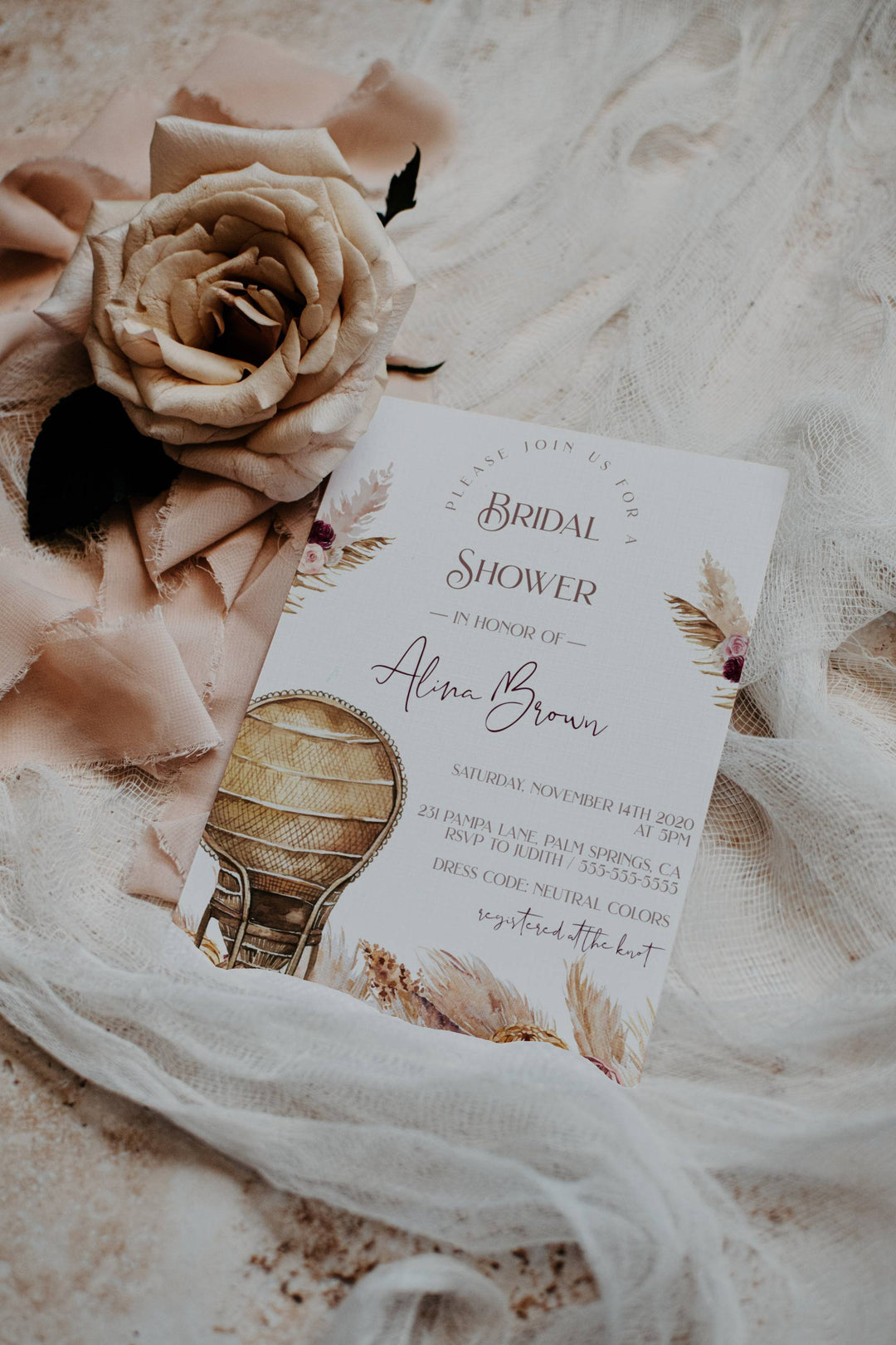 Wedding Invitation Mockup - Baby Shower Invitation Mockup - Bridal Shower Invitation Mockup - Birthday Invitation Mockup - Boho Mockup - A4