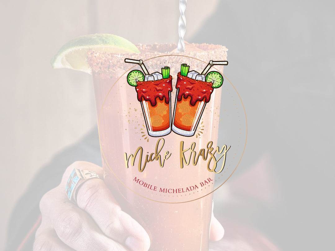 Michelada Business Logo - Mobile Michelada Business Logo - Bartender Business Logo - Event Business Logo - Michelada Maker Logo - Micheladas