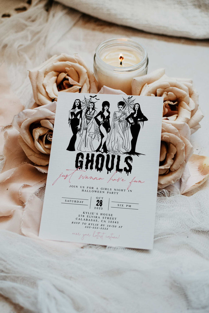 Halloween Girls Night Out Invitation - Ghouls Night Out Invitation - Halloween Party Invite - Adult Halloween Party Invitation - Girls Night In Halloween Invitation