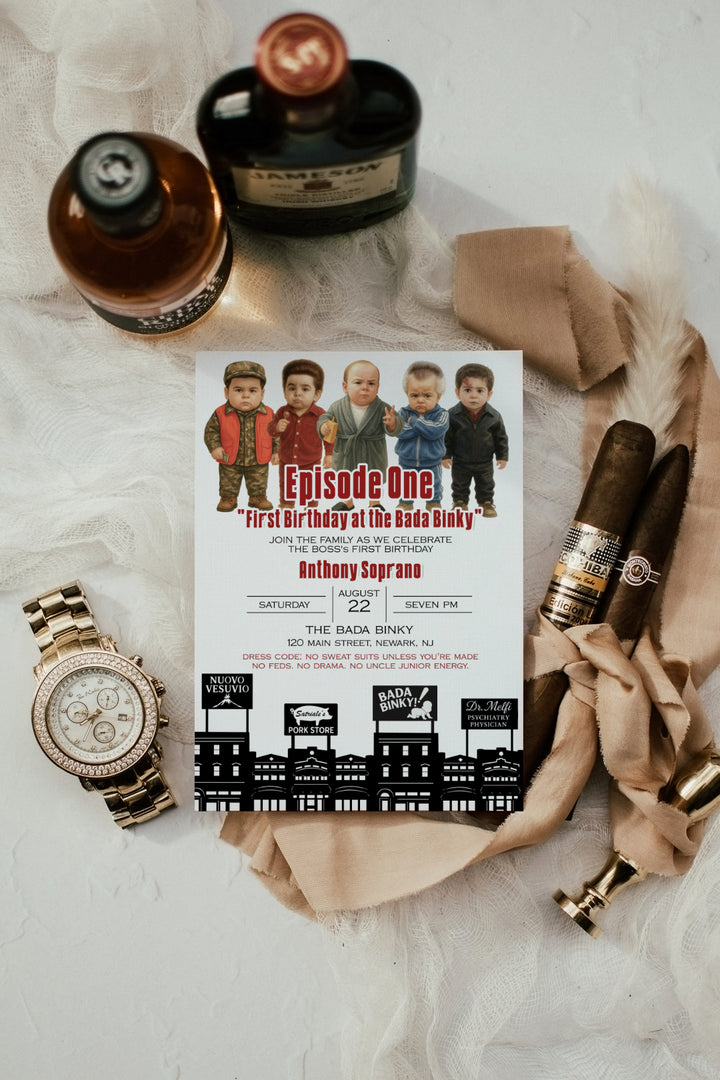 Sopranos Kids Birthday Invitation - The Soprano's Baby Birthday Invitation - The Sopranos Theme Party Invitation - Sopranos Party for Kids