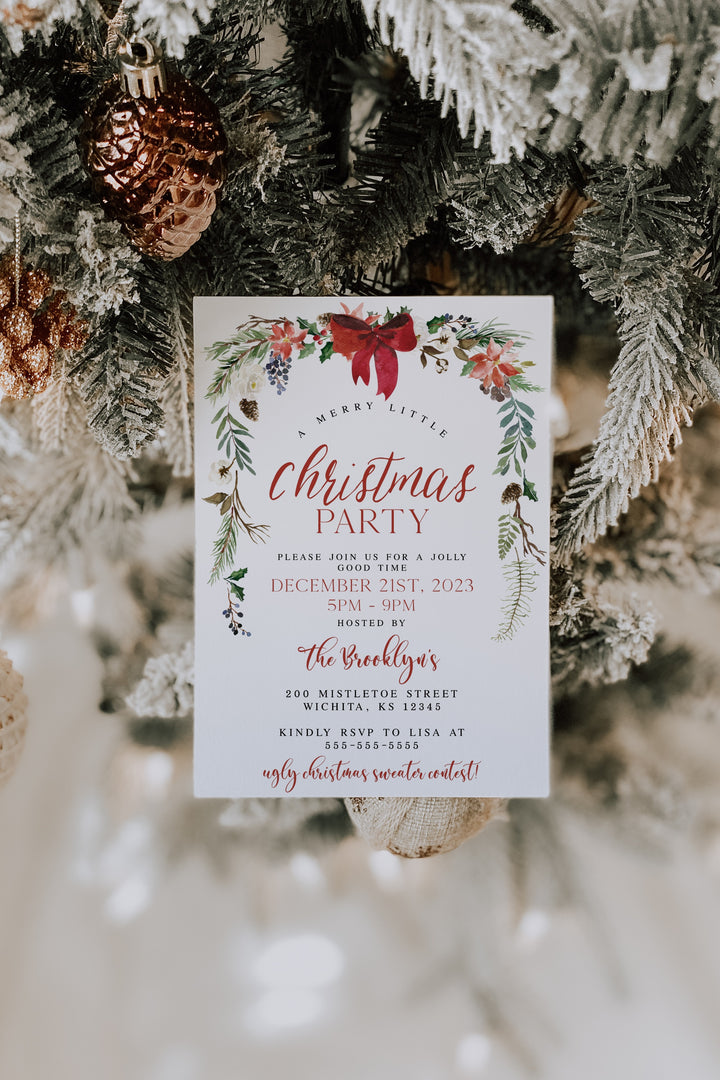 Christmas Party Invitation - Paperless Post Christmas Invitation - Editable Christmas Invitation - Christmas Dinner Invitation - Xmas Invite