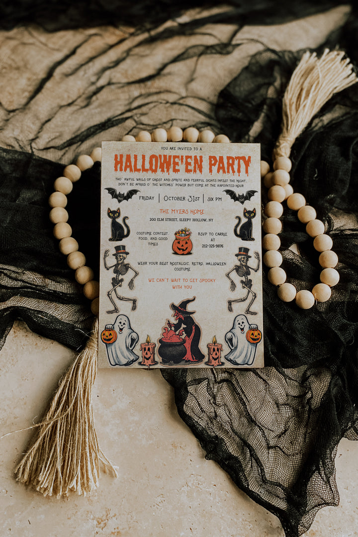 Nostalgic Halloween Party Invitation - Retro Halloween Invite - Vintage Halloween Invitation - 90s Halloween Invitation - 80s Halloween Vibe