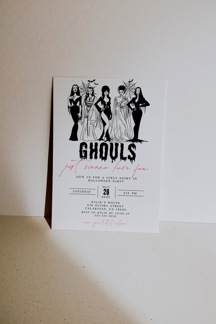 Halloween Girls Night Out Invitation - Ghouls Night Out Invitation - Halloween Party Invite - Adult Halloween Party Invitation - Girls Night In Halloween Invitation