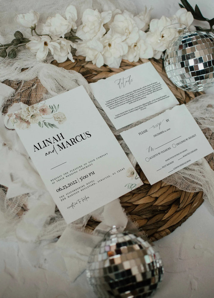 Wedding Suite Mockup - Retro Invitation Mockup - Simple Invitation Mockup - Invite & RSVP Mockup - Insert Card Mockup - Neutral Mockup Boho
