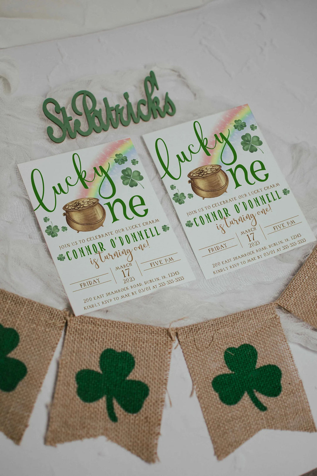 Irish Invitation Mockup - Double Invitation Mockup - Saint Patricks Day Mockup - St. Patties Day Mockup - St. Patricks Mockup - Boho Mockup