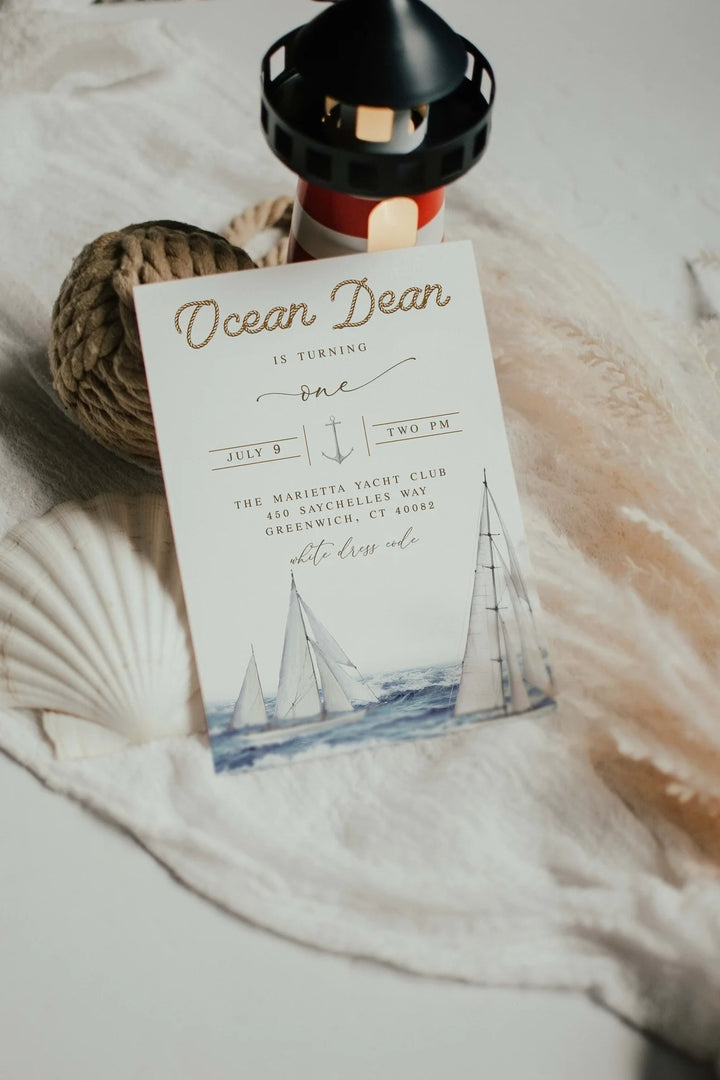 Nautical Invitation Mockup - Ocean Invitation Mockup - Beach Theme Mockup - Nautical Theme Mockup - Invitation Mockup - Stationery Mockup