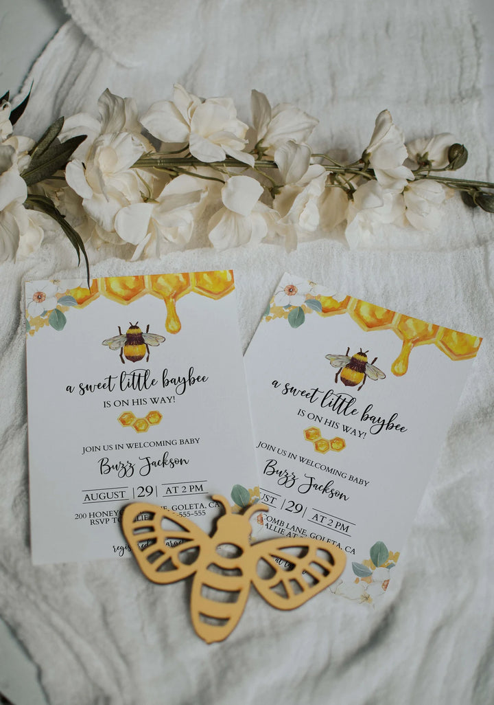 Bee Mockup - Honey Invitation Mockup - Pooh Mockup - Floral Mockup - Invitation Mockup - 5x7 Invitation Mockup - Simple Mockup - Invite 5x7