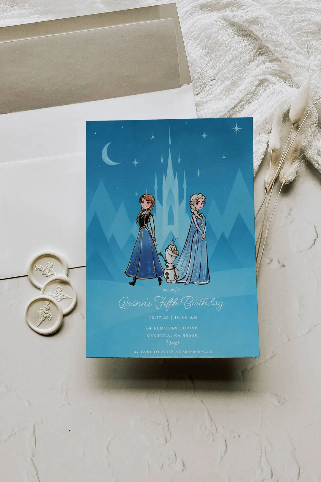 Frozen Birthday Invitation - Ice Princess Birthday Invitation - Frozen Princess Birthday Invitation - Blue Princess Birthday Invitation