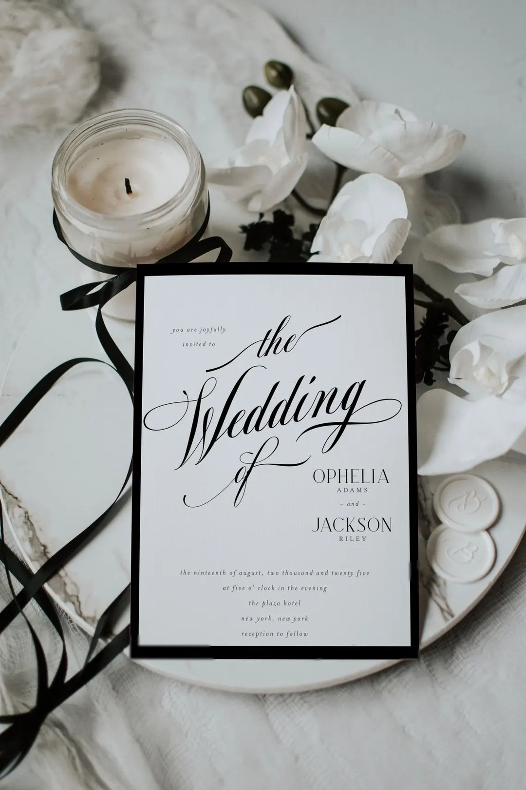 Classy Wedding Invitation - Black & White Wedding Template - Minimalist Wedding Invite - Classic Wedding Template - Old Money Wedding Invite