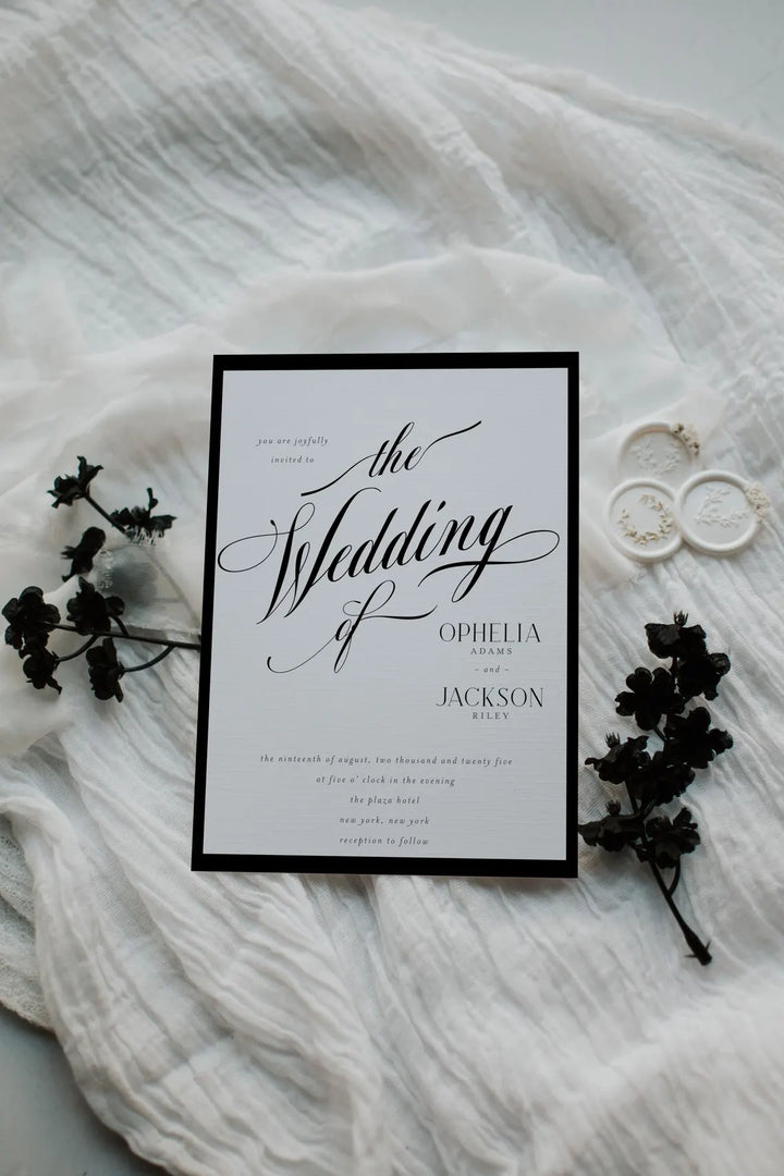 Classy Wedding Invitation - Black & White Wedding Template - Minimalist Wedding Invite - Classic Wedding Template - Old Money Wedding Invite