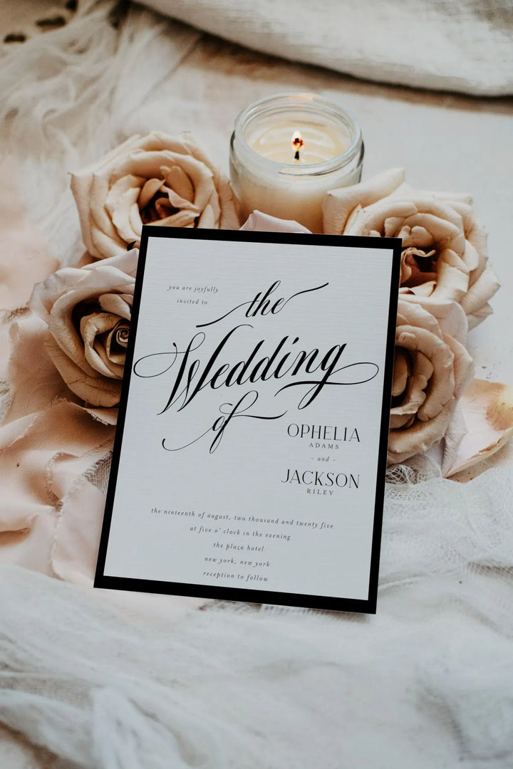 Classy Wedding Invitation - Black & White Wedding Template - Minimalist Wedding Invite - Classic Wedding Template - Old Money Wedding Invite