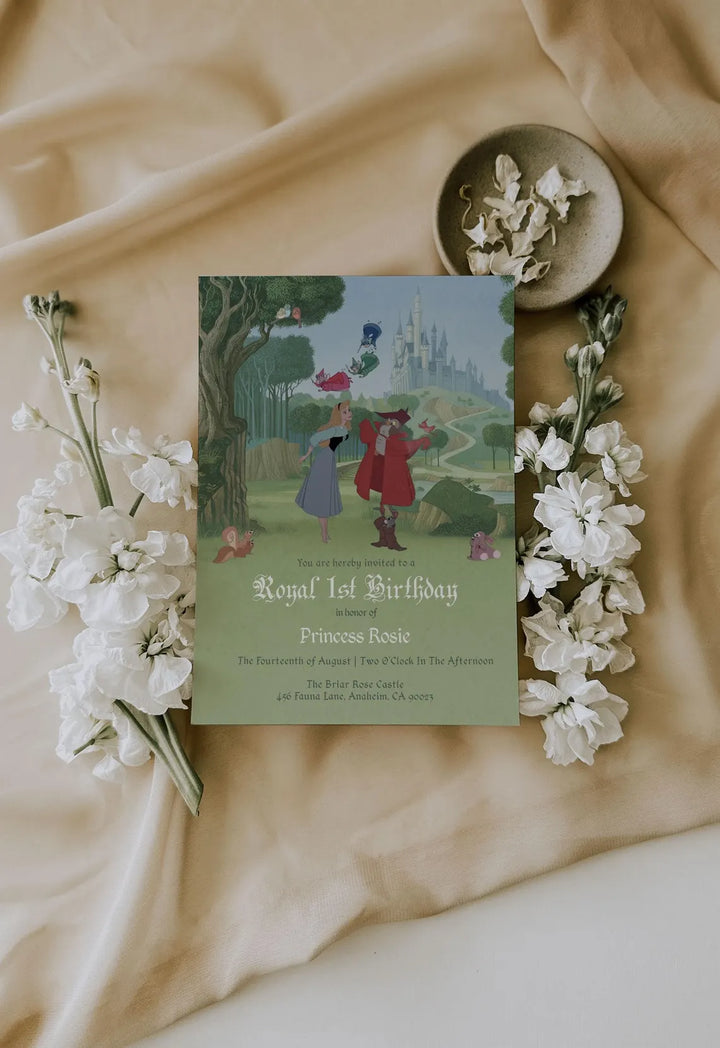 Vintage Sleeping Beauty Birthday Invitation - Vintage Fairy Tale Invitation - Classic Briar Rose Invitation - Classic Princess Invitation