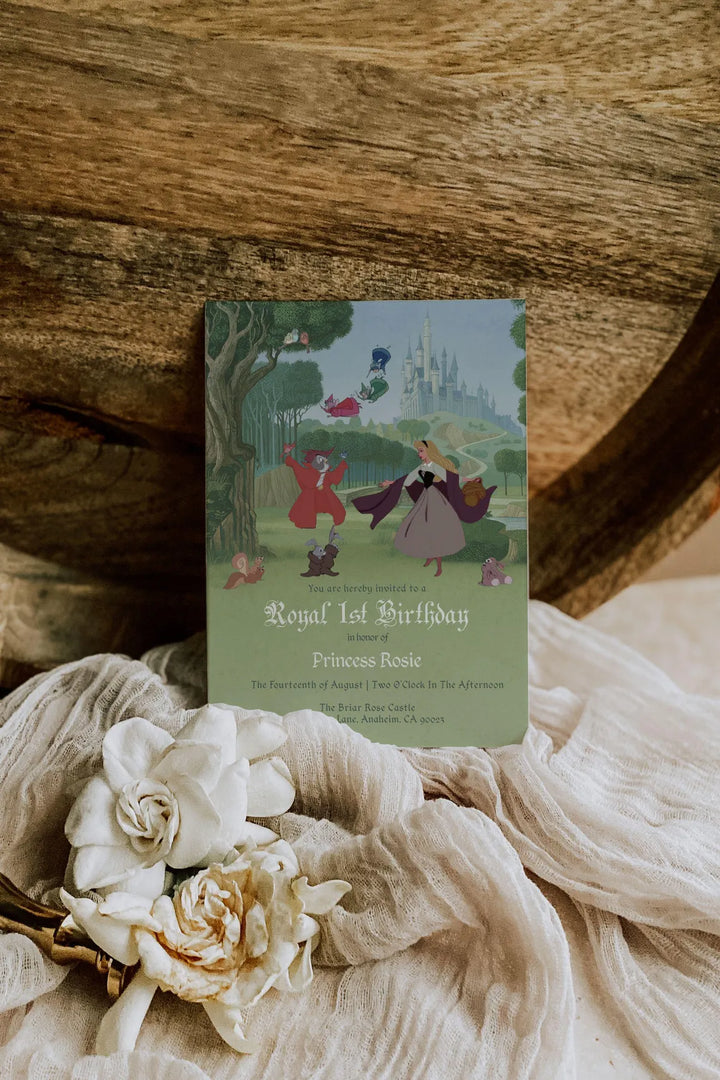 Sleeping Beauty Invitation - Vintage Briar Rose Invitation - Sleeping Beauty Invite - Vintage Princess Birthday Invitation - Princess Invite